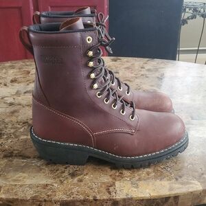 Mason Men's Brown Leather Lace-Up Work Boots